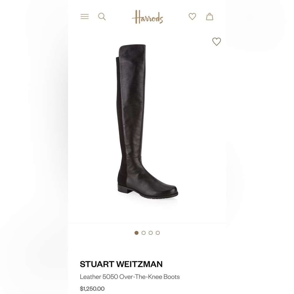 NWOT Stuart Weitzman 5050 Black Leather Over the knee boots Size 6 MSRP $795 - Picture 3 of 15